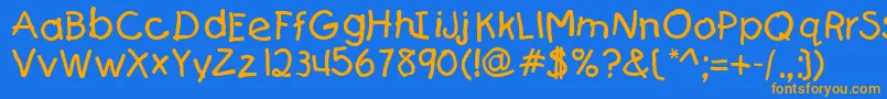 Teslic`sdocument Font – Orange Fonts on Blue Background